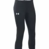 UNDER ARMOUR GIRLS CAPRIS BLACK -HockeyPro Hub 1271021 001 ua 2017 capri black