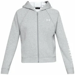 UNDER ARMOUR WOMEN'S RIVAL FLEECE FZ HOODIE - GREY