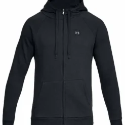 UNDER ARMOUR ADULT RIVAL FLEECE FZ HOODIE - BLACK