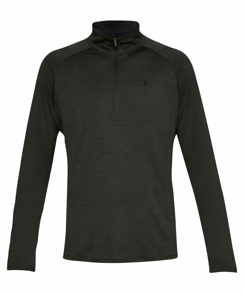 UNDER ARMOUR ADULT TECH HALF ZIP TOP - GREEN 3 UNDER ARMOUR ADULT TECH HALF ZIP TOP - GREEN