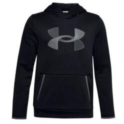 UNDER ARMOUR KID'S ARMOUR FLEECE HOODIE - BLACK