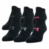 Gildan UNDER ARMOUR WOMEN'S ESSENTIAL NO SHOW SOCKS 6 PACK - BLACK -HockeyPro Hub 207348