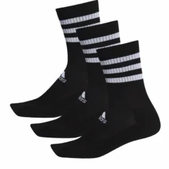 ADIDAS MEN'S 3S CUSHION CREW SOCKS - 3 PACK - BLACK