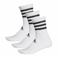 ADIDAS MEN'S 3S CUSHION CREW SOCKS - 3 PACK - WHITE