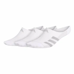 ADIDAS MEN'S 3S NO SHOW SOCKS - 3 PACK - WHITE