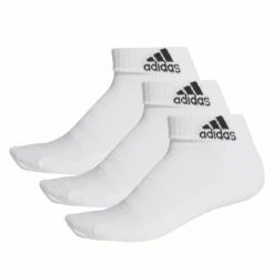 ADIDAS MEN'S CUSH ANKLE SOCKS - 3 PACK WHITE