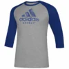 ADIDAS ADULT HOCKEY 3/4 SLEEVE RAGLAN SHIRT - GREY/BLUE -HockeyPro Hub ADIDAS MEN S HOCKEY 3 4 SLEEVE RAGLAN SHIRT CL2206