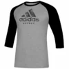 ADIDAS ADULT HOCKEY 3/4 SLEEVE RAGLAN SHIRT - GREY/BLACK -HockeyPro Hub ADIDAS MEN S HOCKEY 3 4 SLEEVE RAGLAN SHIRT CL2208