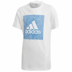 ADIDAS ADULT JB MH BADGE OF SPORT BOX T SHIRT - WHITE/BLUE