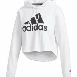 ADIDAS WOMEN'S BADGE OF SPORT HOODIE - WHITE
