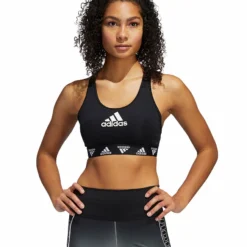 ADIDAS WOMEN'S DONT REST ALPHASKIN BADGE OF SPORTS BRA - BLACK/WHITE
