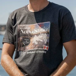 BAUER X EAST COAST LIFESTYLE ADULT NOVA SCOTIA BLACK T SHIRT -HockeyPro Hub BAUER X EAST COAST LIFESTYLE MEN S NOVA SCOTIA BLACK T SHIRT chest