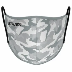 BAUER REVERSIBLE NON-MEDICAL FABRIC FACE MASK - GREY/CAMO -HockeyPro Hub Bauer Non Medical Fabric Face Mask Grey Back