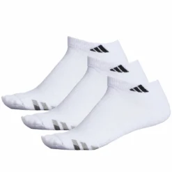 ADIDAS MEN'S 3 PACK CUSHION LOW SOCKS - WHITE