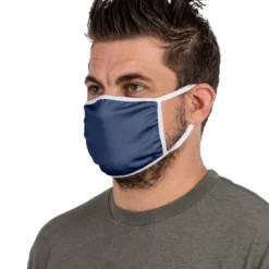 FOCO WINNIPEG JETS ADULT NON-MEDICAL FACE MASKS - 3 PACK -HockeyPro Hub NHL Fabric Face Masks On Model Navy