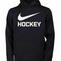 NIKE KID'S THERMA PO HOCKEY HOODIE - BLACK
