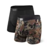 SAXX MEN'S VIBE BOXER - 2 PACK - BLACK/CAMO -HockeyPro Hub SAXX MEN S VIBE BOXER 2 PACK BLACK CAMO