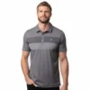 TravisMathew TRAVIS MATHEW NEARLY THERE POLO - HEATHER GREY PINSTRIPE -HockeyPro Hub TRAVIS MATHEW NEARLY THERE POLO HEATHER GREY PINSTRIPE