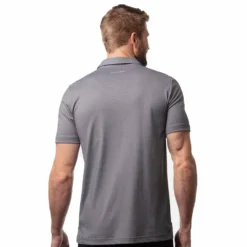 TravisMathew TRAVIS MATHEW NEARLY THERE POLO - HEATHER GREY PINSTRIPE -HockeyPro Hub TRAVIS MATHEW NEARLY THERE POLO HEATHER GREY PINSTRIPE BACK