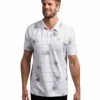 TRAVISMATHEW ADULT STACKED DECK POLO - WHITE -HockeyPro Hub TRAVISMATHEW MEN S STACKED DECK POLO FRONT