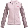 UNDER ARMOUR GIRLS RIVAL FLEECE FULL ZIP HOODIE - LIGHT PINK -HockeyPro Hub UNDER ARMOUR GIRLS RIVAL FLEECE FULL ZIP HOODIE LIGHT PINK FRONT