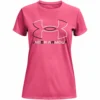 UNDER ARMOUR GIRLS TECH BIG LOGO SOLID BODY SHIRT - PINK -HockeyPro Hub UNDER ARMOUR GIRLS TECH BIG LOGO SOLID BODY SHIRT PINK FRONT
