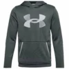 UNDER ARMOUR KID'S ARMOUR FLEECE HOODIE - GREY/TEAL -HockeyPro Hub UNDER ARMOUR KID S ARMOUR FLEECE HOODIE FRONT