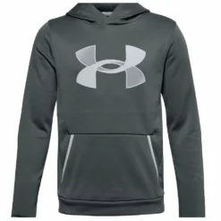 UNDER ARMOUR KID'S ARMOUR FLEECE HOODIE - GREY/TEAL