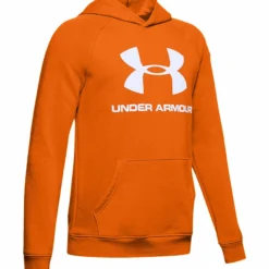 UNDER ARMOUR KID'S RIVAL LOGO HOODIE - ORANGE