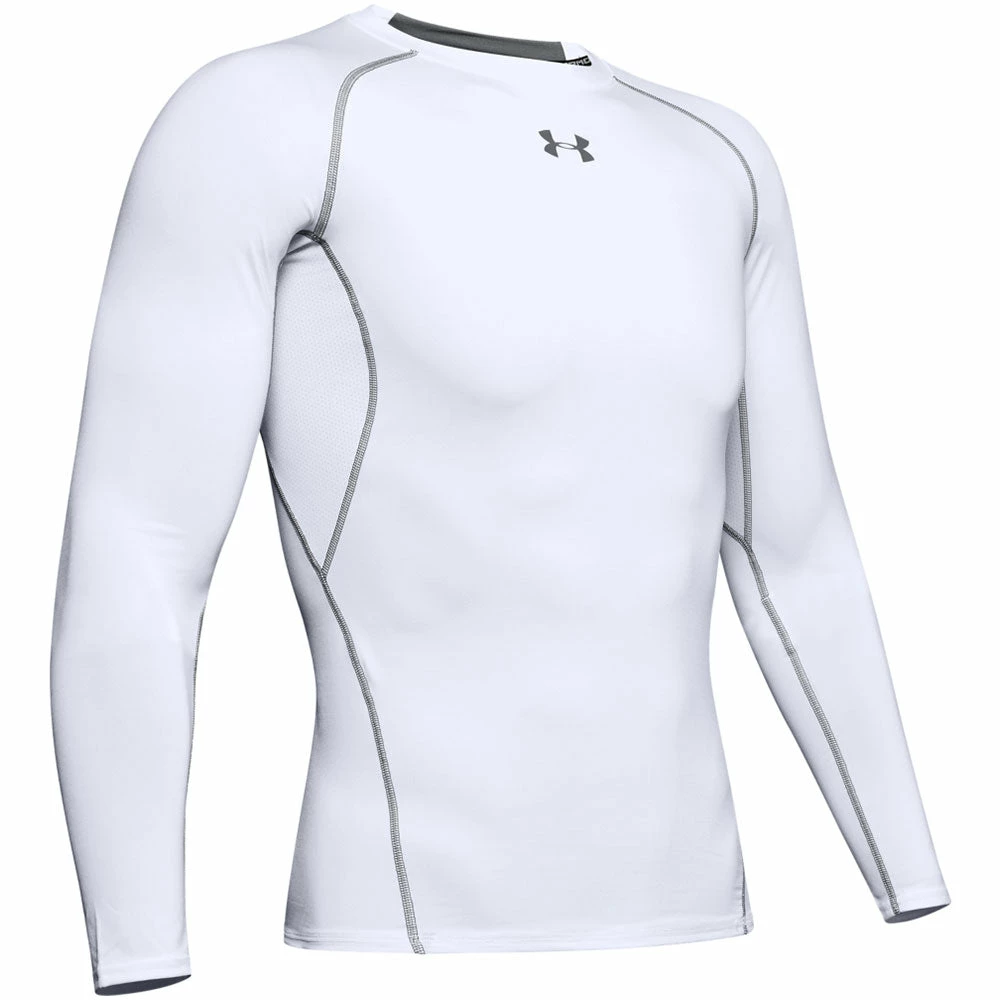 UNDER ARMOUR ADULT HEATGEAR LONG SLEEVE SHIRT - WHITE 3 UNDER ARMOUR ADULT HEATGEAR LONG SLEEVE SHIRT - WHITE