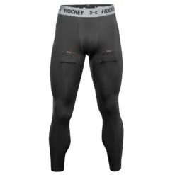 UNDER ARMOUR SENIOR HOCKEY COMPRESSION LEGGINGS - GREY