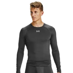 UNDER ARMOUR SENIOR HOCKEY LONG SLEEVE FITTED GRIPPY TOP - GREY -HockeyPro Hub UNDER ARMOUR SENIOR HOCKEY LONG SLEEVE FITTED GRIPPY TOP MODEL