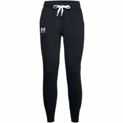 UNDER ARMOUR WOMEN'S RIVAL FLEECE JOGGERS - BLACK