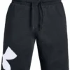 UNDER ARMOUR ADULT RIVAL FLEECE LOGO SHORTS - BLACK/WHITE -HockeyPro Hub UNDER ARMOUR MEN S RIVAL FLEECE LOGO SHORT 1329747 001