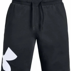 UNDER ARMOUR ADULT RIVAL FLEECE LOGO SHORTS - BLACK/WHITE