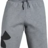 UNDER ARMOUR ADULT RIVAL FLEECE LOGO SHORTS - GREY/BLACK -HockeyPro Hub UNDER ARMOUR MEN S RIVAL FLEECE LOGO SHORT 1329747 035