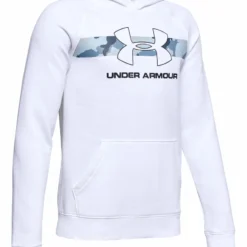 UNDER ARMOUR RIVAL KID'S HOODIE - WHITE