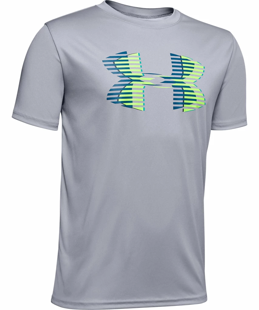 UNDER ARMOUR TECH BIG LOGO SOLID KID'S T SHIRT - GREY 3 UNDER ARMOUR TECH BIG LOGO SOLID KID'S T SHIRT - GREY
