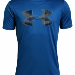 UNDER ARMOUR TECH BIG LOGO SOLID KID'S T SHIRT - ROYAL BLUE