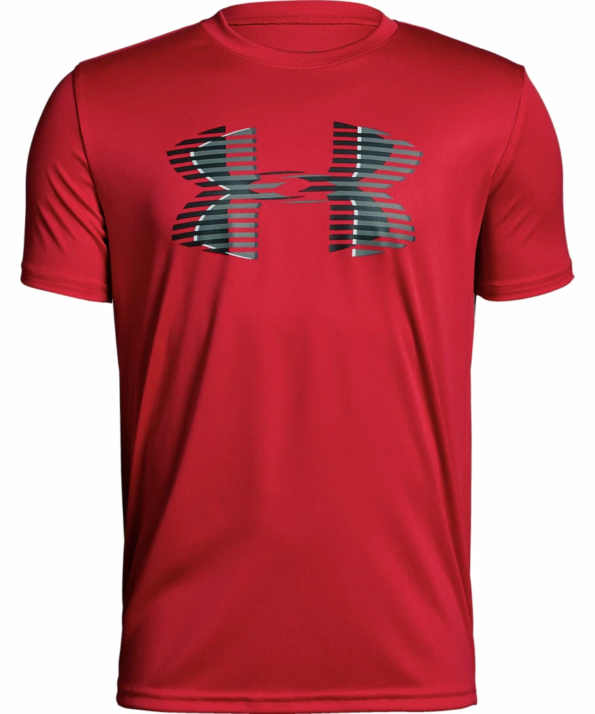 UNDER ARMOUR TECH BIG LOGO SOLID KID'S T SHIRT - RED 3 UNDER ARMOUR TECH BIG LOGO SOLID KID'S T SHIRT - RED