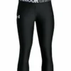 UNDER ARMOUR GIRLS HEATGEAR CAPRI PANTS - BLACK -HockeyPro Hub Under Armour Girls HeatGear Capri Pants Black Front 178405 min