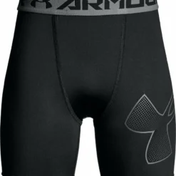 UNDER ARMOUR KID'S MID COMPRESSION SHORTS - BLACK