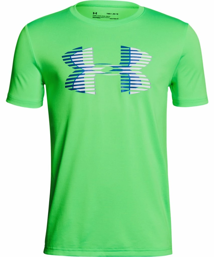 UNDER ARMOUR KID'S TECH BIG LOGO SOLID T SHIRT - GREEN 3 UNDER ARMOUR KID'S TECH BIG LOGO SOLID T SHIRT - GREEN