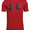 UNDER ARMOUR KID'S TECH BIG LOGO SOLID T SHIRT - DARK RED