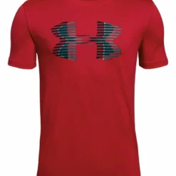 UNDER ARMOUR KID'S TECH BIG LOGO SOLID T SHIRT - DARK RED
