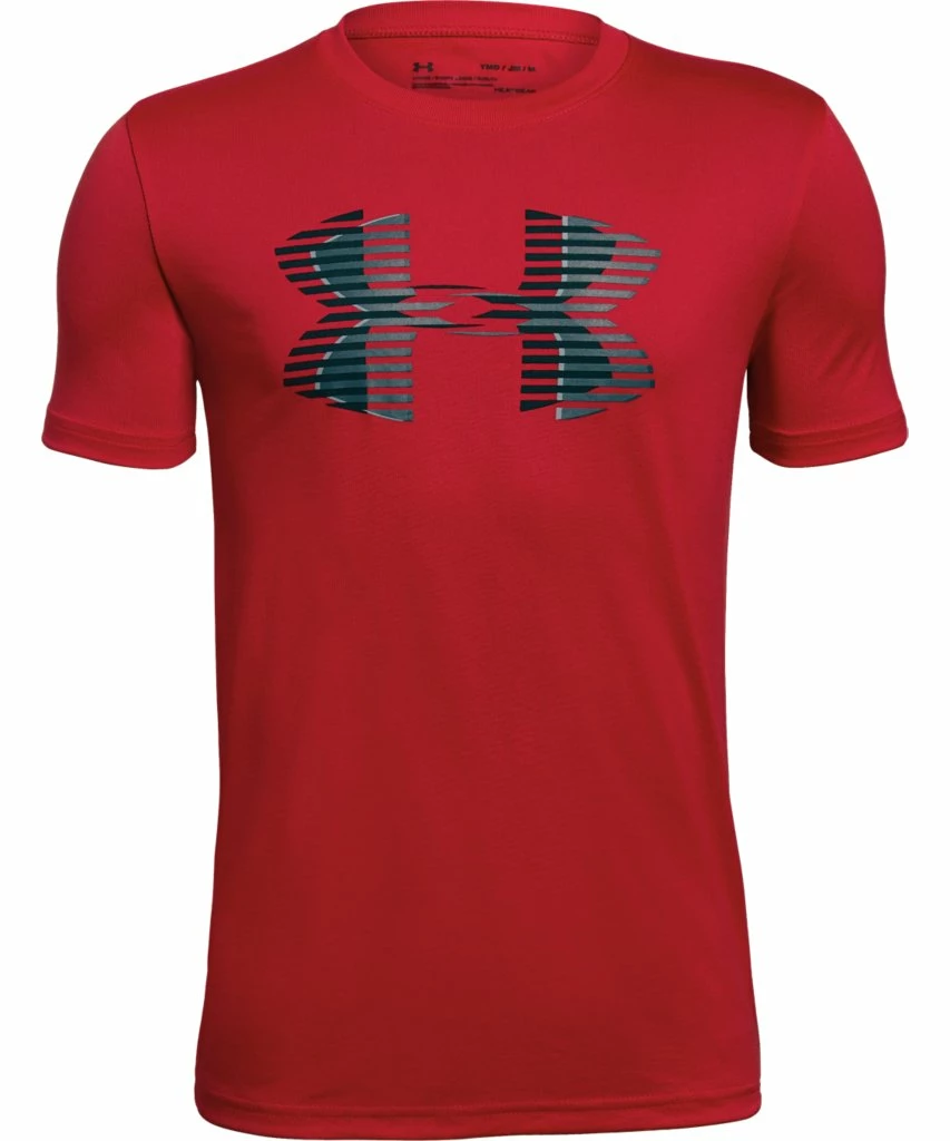 UNDER ARMOUR KID'S TECH BIG LOGO SOLID T SHIRT - DARK RED 3 UNDER ARMOUR KID'S TECH BIG LOGO SOLID T SHIRT - DARK RED