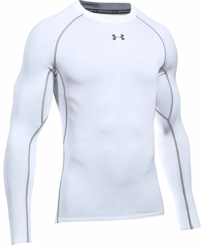 UNDER ARMOUR ADULT HEATGEAR LONG SLEEVE SHIRT - WHITE 3 UNDER ARMOUR ADULT HEATGEAR LONG SLEEVE SHIRT - WHITE