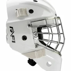WARRIOR RITUAL R/F1+ SENIOR GOALIE MASK -HockeyPro Hub WARRIOR RITUAL RF1 PRO GOALIE SIDE
