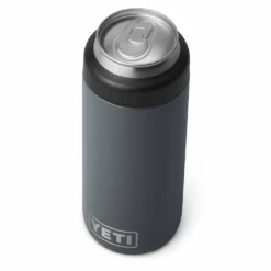 YETI RAMBLER COLSTER SLIM CAN - CHARCOAL -HockeyPro Hub YETI RAMBLER COLSTER SLIM CAN CHARCOAL THREE