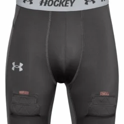 UNDER ARMOUR KID'S HOCKEY COMPREION JOCK SHORTS - BLACK